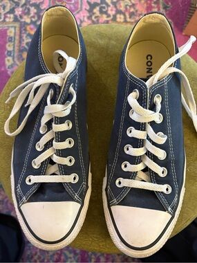 Converse All-Star Chuck Taylor Navy Canvas Low-Top Sneakers with White Accents